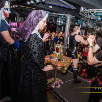 Sister BangBang and Sister Martini with contestants at Manchester Rubbermen Sister Bingo 2017