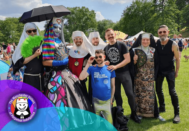 The Manchester Sisters and the Manchester Leathermen at Salford Pride 2019