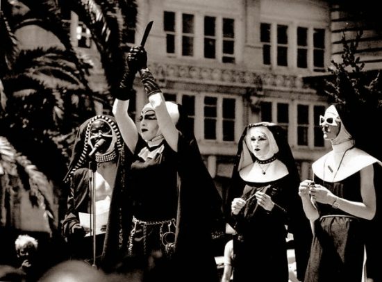 Sister Boom Boom Sister Boom Boom and other members of the Sisters of Perpetual Indulgence hold an 'exorcism' in Union Square during the 1984 Democratic convention. Photo Chris Stewart, San Francisco Chronicle